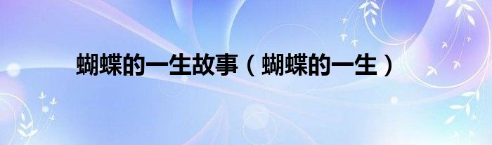 蝴蝶的一生故事（蝴蝶的一生）