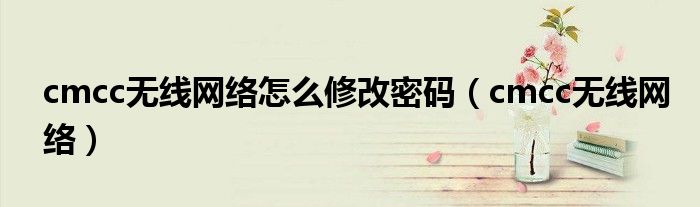 cmcc无线网络怎么修改密码（cmcc无线网络）