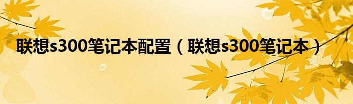 联想s300笔记本配置（联想s300笔记本）