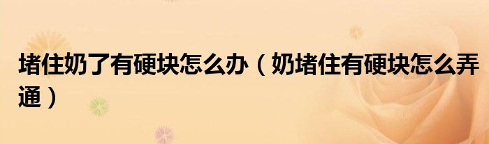 堵住奶了有硬块怎么办（奶堵住有硬块怎么弄通）