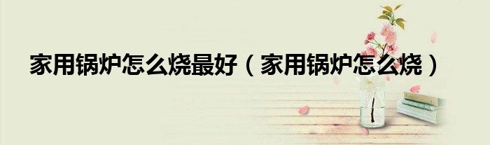 家用锅炉怎么烧最好（家用锅炉怎么烧）